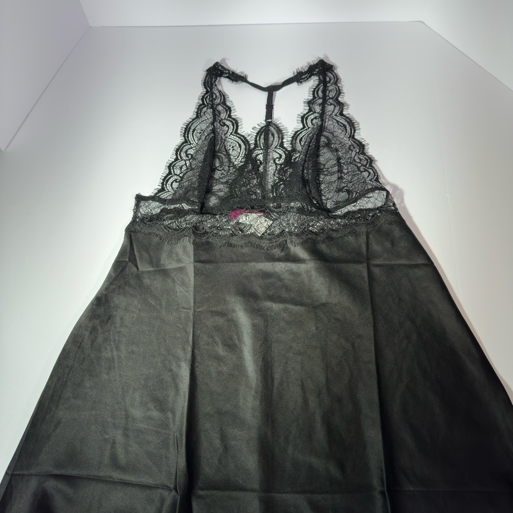 Adore Me Black Lace Chemise with Racerback